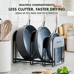 GreenPan Stainless Steel Wire Cookware Storage Rack, 5 Frying Pan Compartments - Image 3