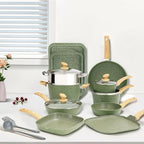 17 Piece Pots and Pans Set Non Stick, Nonstick Induction Granite Kitchen - Image 9