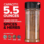 6 Pack 5.5 oz Round Plastic Spice Jars, Empty Seasoning Containers - Image 3