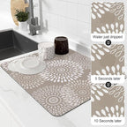 LuxStep Dish Drying Mat Super Absorbent Kitchen Counter Mat Rubber Backing - Image 4