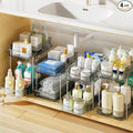 Delamu 2-Tier Under Sink Organizers and Storage, Pull Out Kitchen Pantry by DELAMU