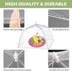 7 Pcs Food Covers for Outside, 17 inch Pop-up Umbrella Mesh Food Tents - Image 3