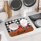 Valentine's Day Red Heart Truck Dish Drying Mat - Image 6