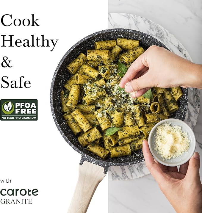 CAROTE Non Stick Frying Pan Skillet, Nonstick Granite Fry Pan - Image 4