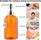 MOCLIF 16 OZ Soap Dispenser，Tempered Glass Clear Vertical Stripe - Image 4