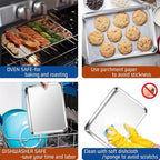 P&P CHEF 12.5 Inch Baking Cookie Sheet, Oven Pan Tray Stainless Steel Sheet Pan - Image 5