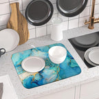 Marble Print Dish Drying Mat for Kitchen Counter - Image 6