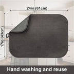 Dark Gray Dish Drying Mats 17” x 24” – Extra Large Kitchen Drying Mat - Image 3