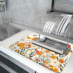 Fall Orange Wildflower Dish Drying Mat - Image 5
