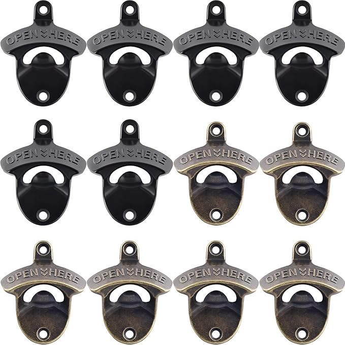 12 PCS Wall Mount Beer Opener Bulk, Stainless Mountable Bottle Cap Opener by Wallmountedbottleopener