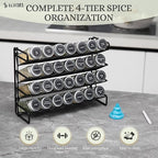 4-Tier Spice Rack Organizer Set – Wall Mounted or Countertop – Includes 28 - Image 3