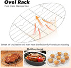 18” Roaster Pan with Lid and Rack, Large Enamel Roaster Pan with Oval Roasting - Image 5