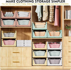 SNSLXH 8 Pack Stackable Closet Storage Bins, Space-Saving Wardrobe Organizer - Image 3