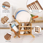 NOVAYEAH Acacia Wooden Dish Drying Rack - Image 3
