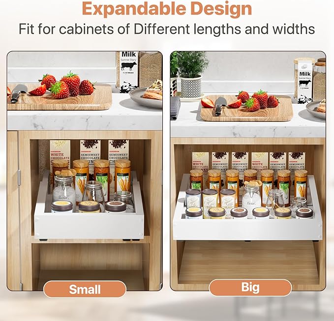 1 Pack Pull out Cabinet Organizer, Width Depth, - Image 8