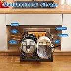 Mustorn Pots and Pans Organizer Under Cabinet, 21.6" Deep Pull Out Pot Lid - Image 2