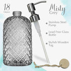 JASAI 18Oz Gray Glass Soap Dispenser - Image 2