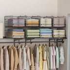 4-Tier Stackable Closet Organizers and Storage Shelves, Foldable Closet Shelf - Image 7