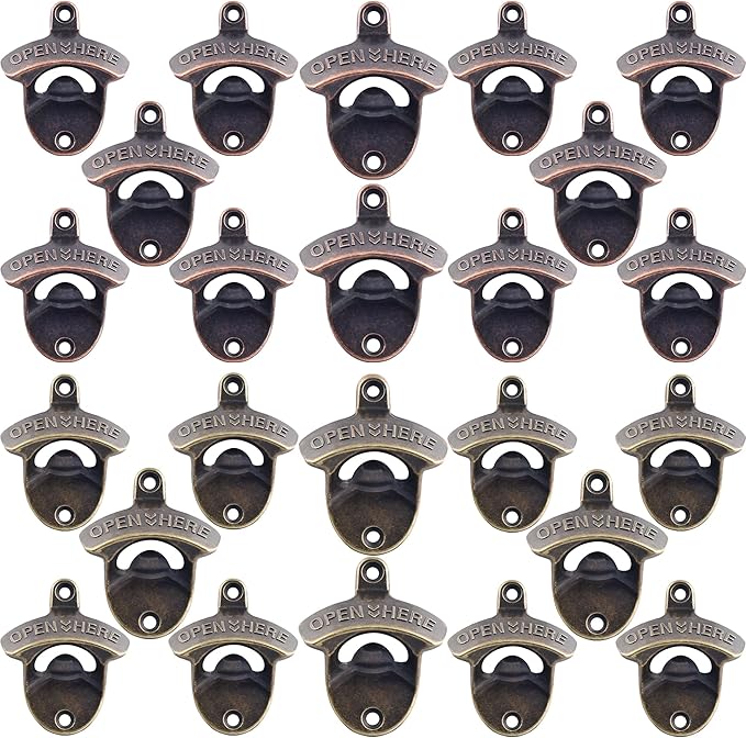 24 PCS Beer Opener Wall Mounted Bulk, Antique Copper Bronze Wall Bottle Opener by Wallmountedbottleopener