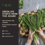 Checkered Cutting Boards for Kitchen, Acacia Wooden Chopping Board - Image 3