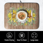 Rustic Daisy Floral Dish Drying Mat - Image 4