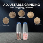 UNNEES Gravity Electric Salt and Pepper Grinder set of 2, Automatic Salt And - Image 3