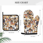 Dog Silicone Oven Mitts and Pot Holders 3Pcs, Cute Dog Silicone Oven Mitts - Image 2