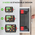 NutriChef Nonstick Baking Pans Set – Premium Cookie Sheets - Image 2