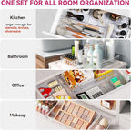 Criusia Large Drawer Organizer Bins 26 Pack | Complete 5 Size Clear Plastic - Image 3