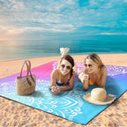 WIWIGO Beach Blanket Waterproof Sandproof Beach Mat 79" X 83"/10'x9'for 2-8 - Image 4