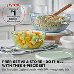 Pyrex Colors Sculpted Tinted Medium/Large Glass Mixing Bowls - Image 2