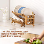 NOVAYEAH Acacia Wooden Dish Drying Rack - Image 2
