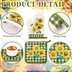 Leinuosen 6 Novelty Sunflower Kitchen Towels Kitchen Decor and Accessories Set - Image 5