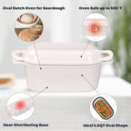 4.6 Quart Dutch Oven for Sourdough Bread Baking, Combo Oval Enameled Cast Iron - Image 5