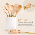 STYLED SETTINGS White Ceramic Utensil Holder - Image 7