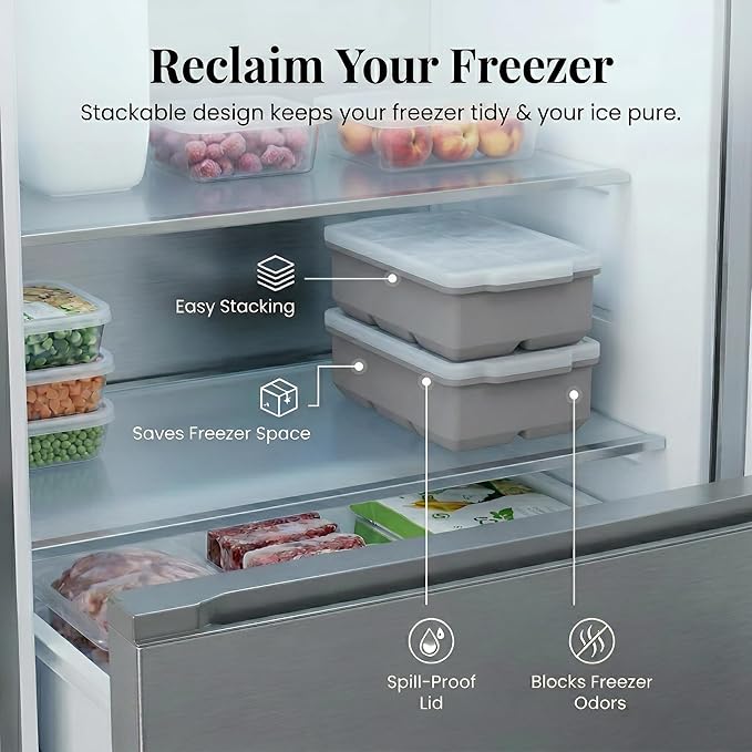 KitchFort Large Silicone Ice Cube Tray, Easy Release 2" Big Ice Cubes - Image 5