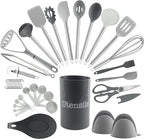 COOK WITH COLOR Silicone Cooking Utensils, Kitchen Utensil Set, Cooking Utensils by CookwithColor