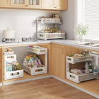 2-Pack Under Sink Storage Organizer, Large 2-Tier Elegant Mesh Pull Out Shelf - Image 3