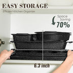 Baking Pans Set Nonstick, Bakeware Sets Stackable - Image 7