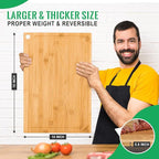 Hiware Bamboo Cutting Board for Kitchen, Heavy Duty Wood Cutting Board - Image 2