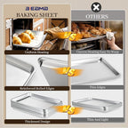 BIEAMA 6 Pack Half Size Baking Sheet Pan Aluminum Commercial Pan - Image 4