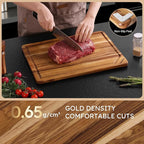 17'' Teak Wood Cutting Board for Kitchen Non Slip Charcuterie Board Serving - Image 5