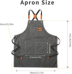 Tosewever Canvas Cross Back Chef Cotton Aprons - Image 6