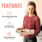 Silicone Oven Mitts, Heat Resistant 2PCS Oven Mitts - Image 4