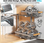 Liuoud Under Sink Organizer 2 Pack, 2 Tier Slide Out Large Capacity Height - Image 3