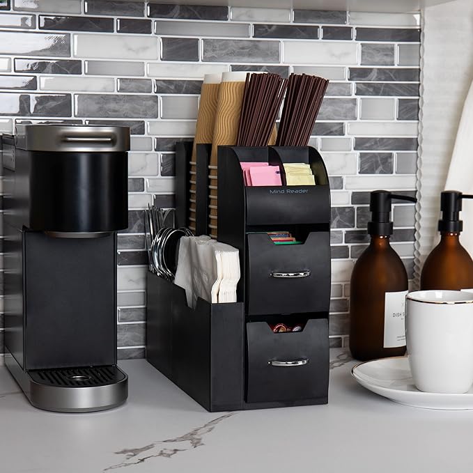 Mind Reader Cup and Condiment Station, Countertop Organizer, Coffee Bar - Image 2