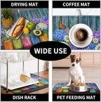 Hydrangea Dish Drying Mat Spring Summer Floral Jars Kitchen Drying Mats - Image 7