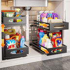 mixeshop Under Sink Organizer, 2 Tier Under Sink Organizers and Storage by MIXESHOP
