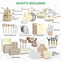 Nutrichef 54-Piece Marble Non-Stick Cookware and Bakeware Set, Professional - Image 2