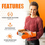 Silicone Oven Mitts, Heat Resistant 2PCS Oven Mitts - Image 4